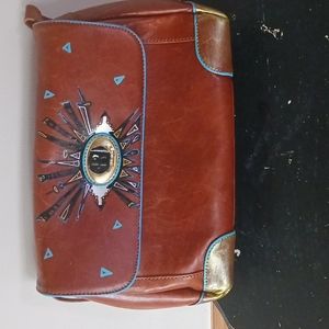 HAND PAINTED Vintage Italian leather purse